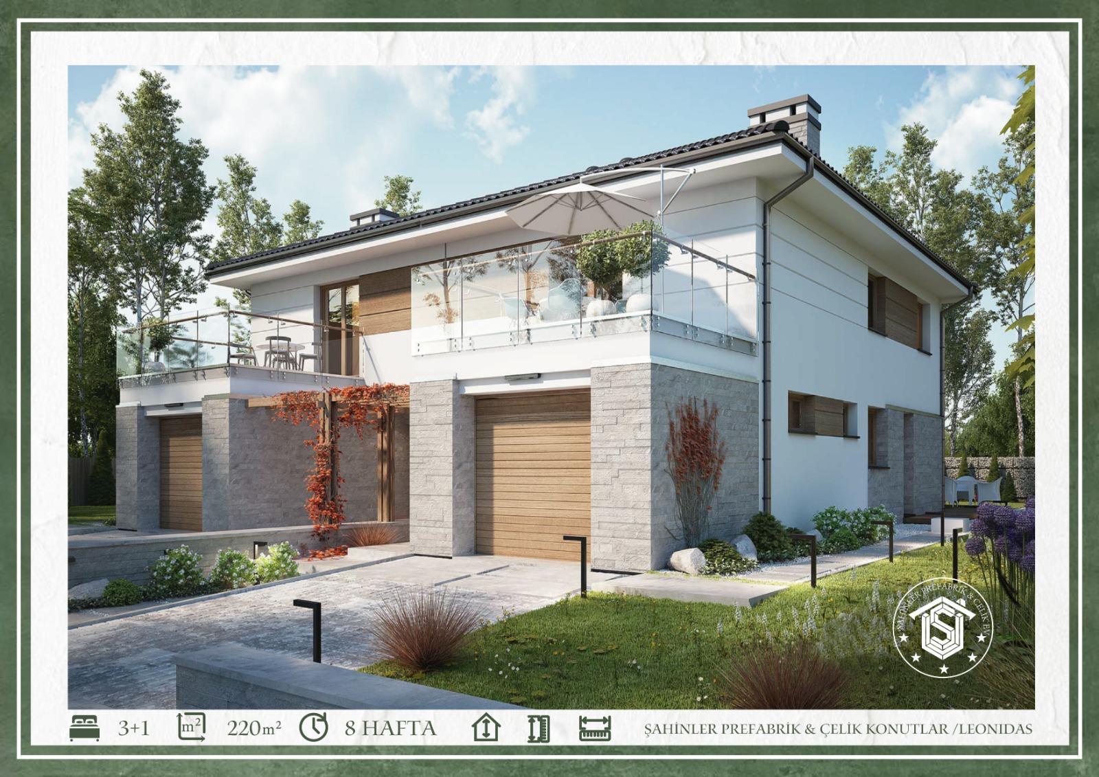 Leonidas 220 prefabrik hafif çelik konut modeli